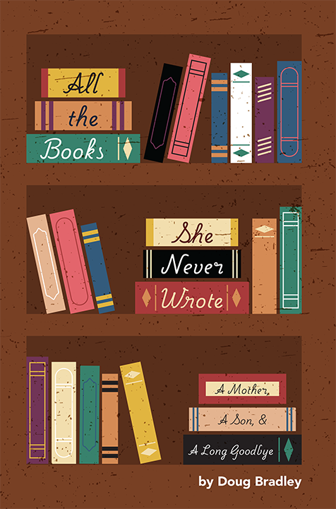 A cartoon style books case with books